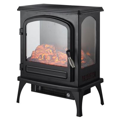 China Hotel SF-1817 Three Faced Glass Faced Portable Free Standing Fireplace Electric Stove Heater for sale