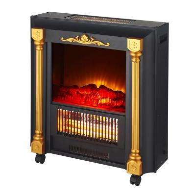 China SF-24 Hotel Style Log True Free Standing Flame Effect With Caster Roman Style Easy Moving Electric Fireplace for sale