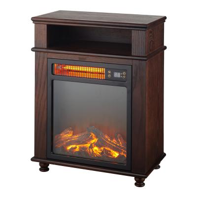 China Hotel IH-2072 New Type Electric Fireplace Cabinet Tube Real Log Infrared Flame Effect Wood Heater for sale