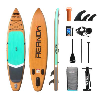 China 11 Foot Unisex Isup Sup Inflatable Competition Wood Three Piece Grain Stand Up Paddle Board Kit for sale