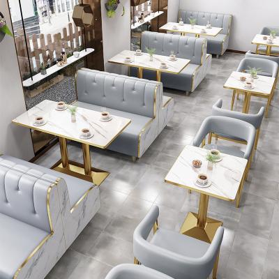 China Hot Sale Modern Hotel Apartment Villa Restaurant Cafe Dining Room Furniture Sets Tables Leisure Chairs Sofa Set Marble Custom for sale