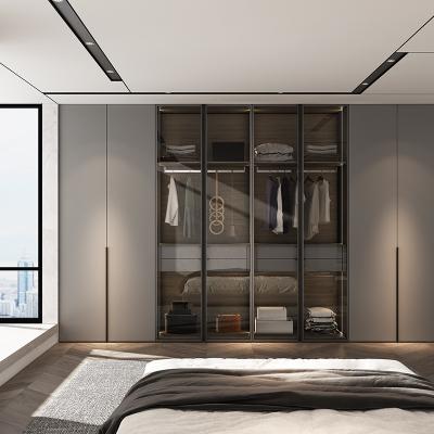 China Custom Made Full Modern Simple Whole House Wardrobe Cloakroom Cabinet Combination Wardrobe Hotel Home Villa (Size) Adjustable for sale