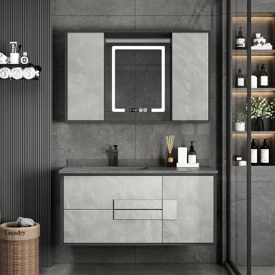 China Large Storage Space Modern Rock Basin Bathroom Furniture Set Bathroom Cabinet Combination Wash Basin Integrated Hotel Home Hotel Aluminum Hostel by Board for sale