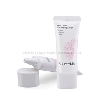 China LOGO Flat Shape Cosmetic Custom Tube With Screw On Cover For Hand Cream Base Cream for sale