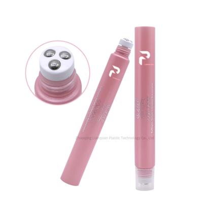 China D16 Cosmetic Eye Cream Packaging Plastic Tube With 3 Steel Roller Balls for sale