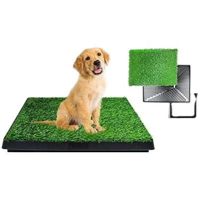 China Viable Large Size Indoor Plastic Pet Pot Tray Mat Training Grass Pot Pad for sale