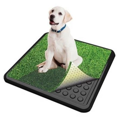 China Artificial Grass Patch Bathroom Mat Portable Indoor/Outdoor Viable Grass Pet Dog Pot & Washable Pee Pad For Puppy Training for sale