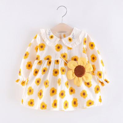 China Floral Printed Baby Dress Baby Girl Summer Flare Dress Breathable Baby Kid Clothes Breathable Baby Dress for sale