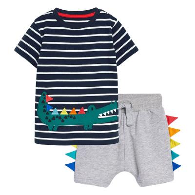 China New design kids boy casual wear set dinosaur pattern t-shit and shorts set comfortable clothing boys loungewear for sale