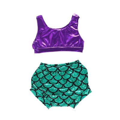 China Summer Sparkle Mermaid Fashion Girls Two Piece Swimsuit Infant Sustainable Baby Bikini Sets for sale