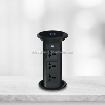 China Residential / Multipurpose Concealed Table Motorized Vertical Pop Up Desktop Socket Outlet for sale