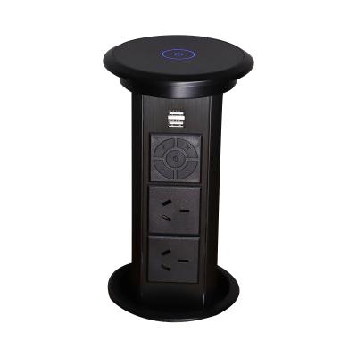 China Australia Standard 2 Outlet 2 Commercial USB Port Smart Motorized Pop Up Power Socket For Kitchen for sale