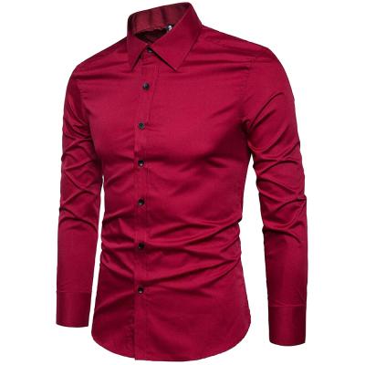 China Shinesia anti-pilling men's shirts plus size long sleeve solid colors fashion classis diary use OEM custom shirts for sale