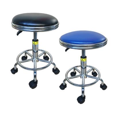 China Durable Adjustable Height Rotating PU Leather Height Adjustable Chair ESD Lab Stools ESD Lab Workshop Furniture for sale