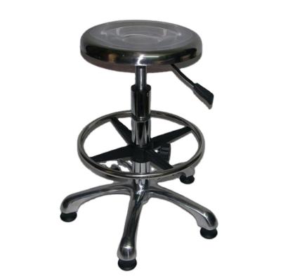 China Durable Adjustable Height Rotating Stainless Steel Lab Stool Height Adjustable ESD Stool With Foot Rest For Lab Workshop Hospital for sale