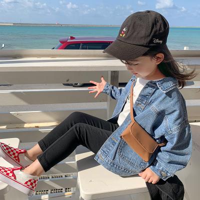 China 2021 new girls denim jacket fashionable Korean style breathable foreign baby spring and thin autumn children's casual jacket for sale