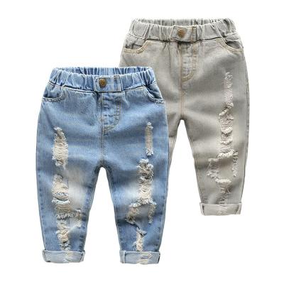 China 2020 New Design Children's Clothing Wholesale Boy's Jeans Cotton Baby Breathable Ripped Pants For Spring Autumn for sale