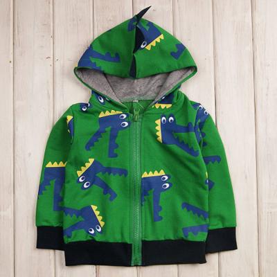 China Cartoon Dinosaur Boy Hoodies Jacket Cotton Zipper Babies Crocodile Hooded Coat Kids Casual Clothes Outwear Baby Boy Clothing for sale