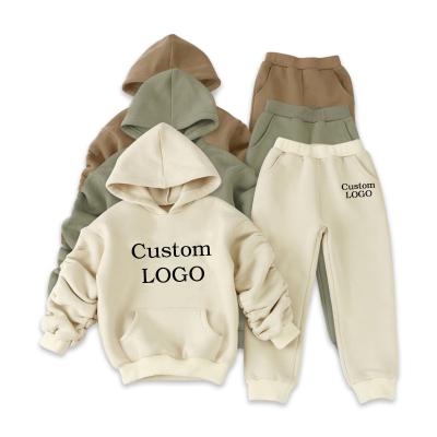 China Winter Casual Warm Sports Long Sleeve Babies Boys Outfits Clothing Kids Hoodie Tracksuits Sets for sale