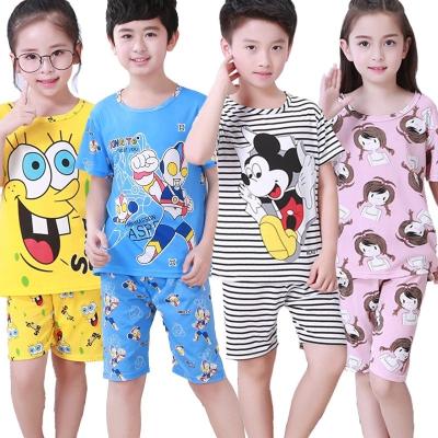 China Straight Flannelfloral Thermal Pajamas Boy Girl Clothing Children Cartoon Kid Pajama Sets for sale