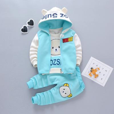 China Cartoon cute casual comfortable cute bear printing spring autumn fall three piece set boutique children's clothing boys 2019 for sale