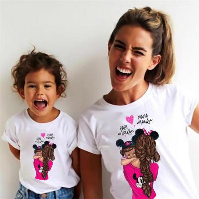 China Mommy and Me Mother Daughter Anti-Shrink Clothes Baby Family Look Parent-child Gear Matching Summer Wear Family Package T-shirt for sale