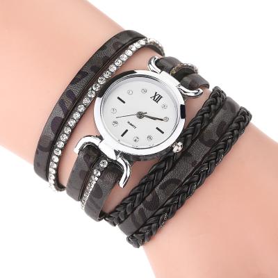 China Non-specific free shipping Lady bracelet watch luxury women wrap antique vintage quartz watch business gift alloy lnw303 for sale