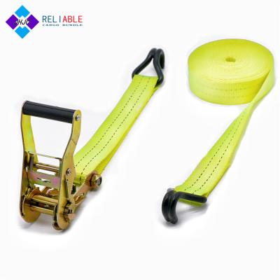 China Doing Cargo Lashing Tie Down Heavy Duty Tie Down Binding Cargo Belt Belt Ratchet Handle Plastic Ratchet Tie Down Strong Double J-Hook Belt Tie Down for sale