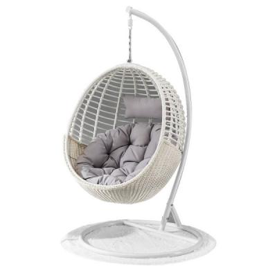 China Comfortable/Sturdy Hanging Chair With Round Frame Rattan Egg Garden Rattan Swing Hanging Chair With Stand for sale