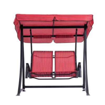 China Modern Outdoor High Quality Metal Iron Roof Canopy Leisure Garden Furniture Hanging Rocking Chair Sets 2 Seaters Patio Swing for sale