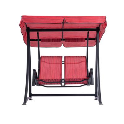 China Garden Leisure Modern High Quality Metal Seats 2 Seaters Patio Rattan Swing Hanging Chair With Stand for sale