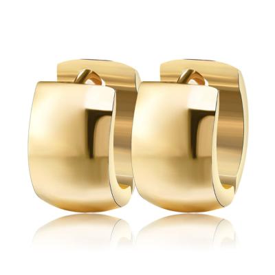 China New Good Trendy Small Enlarged Hoop Earrings Stainless Steel Fashion Circle Hoop Earrings for sale