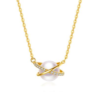 China Fashionable Zircon Guard Heart Pearl Seashell Trendy 925 Necklace Silver Necklace Good Quality for sale