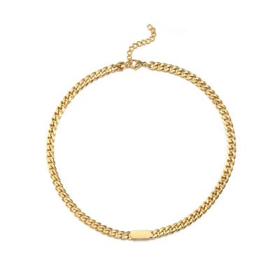 China Hiphop Jewelry Stainless Steel Chain 18k Gold Plated Six Surface Grinding Necklace Chains for sale