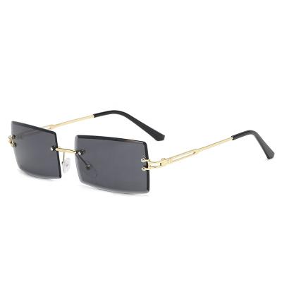 China Rimless Sunglass 2021 Fashion Sun Glasses High Quality Sun Glasses Eyewear Sunshades Square Frames Sun Glasses for sale