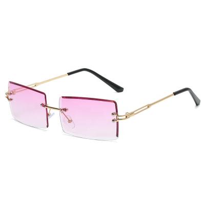 China Fashion Sunglasses Ombre Light Purple Sunglasses Slim Running Occhiali DA Sole UV400 Rimless Sunglasses for sale