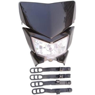 China GOOFIT 12V 35W H4 Black Headlight Shade With Front Fairing Cover Replacement For Motorcycle Dirtbike Installation Launch: 250mm/170mm for sale