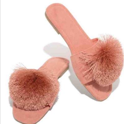 China Lovely Hot Selling Durable Soft Fur Women's Sandals Fluffy Fur Slides Fluffy Slippers For Women for sale