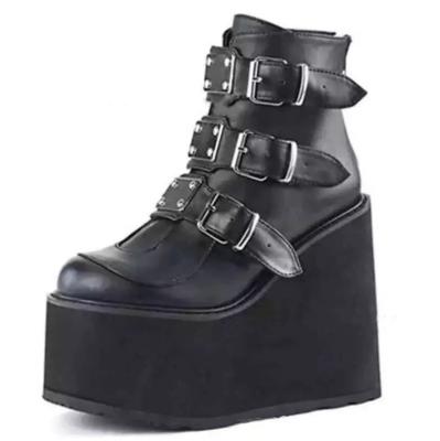 China 2021 New Style 8CM High Heel Wedge Wedge Boots New Style Lightweight High Quality Rubber Boots Female Colorful Ladies Super Short Boots for sale