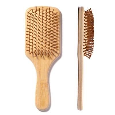 China For Home Use Vegan Hair Brush Comb Wooden Bamboo Hair Detangling Cushion Natural Hair Brush Detangling for sale