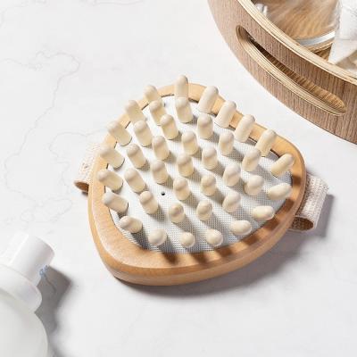 China Heart Shape Massager Handheld Wooden Body Massager Anti Cellulite Massage Brush for sale