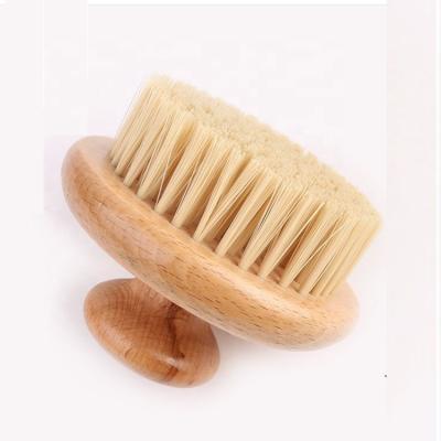 China EXFOLIATE Biodegradable Sisal Bristle Bath Scrubber Sisal Bristle Massage Dry Skin Biodegradable Beech Wood Body Dry Brush for sale