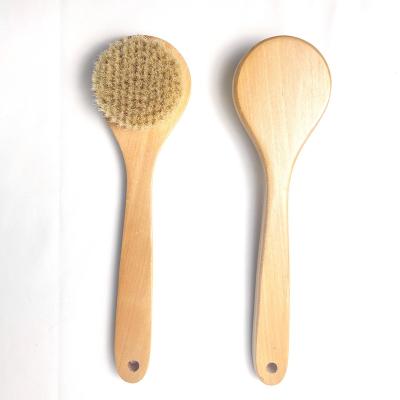 China EXFOLIATE 30cm Length Boar Bristle Body Cleaning Brush Wooden Shower Brush for sale