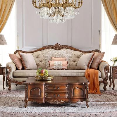 China Four Extended Sofa Set Furniture Solid Wood Classical Luxury Golden Gold French Royal White Sofas Sectional Seats Sofas for sale