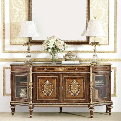 China Hand-carved for Gold Solid Wood Sofa Side Table Console Console Cabinet Table European Royal British Passage Living Room Furniture for sale