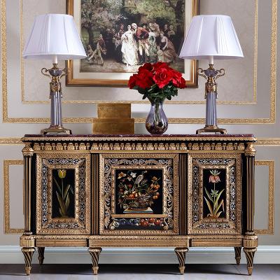 China Hand-carved for Gold Solid Wood Sofa Side Table Console Console Cabinet Table European Royal British Passage Living Room Furniture for sale