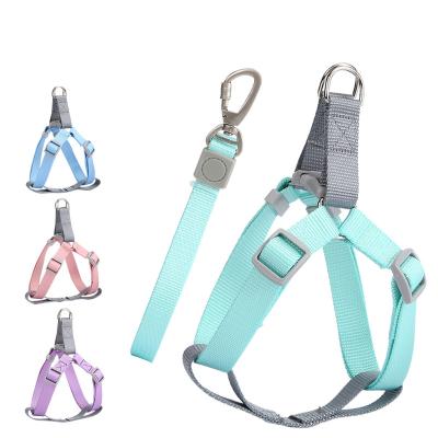 China Wholesale Viable Multi-Colors Manufacturer Adjustable Nylon Dog Harness Leash Set for sale