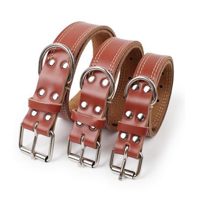 China 2021 New Design Eco-friendly Luxury Genuine Leather Dog Collar for sale