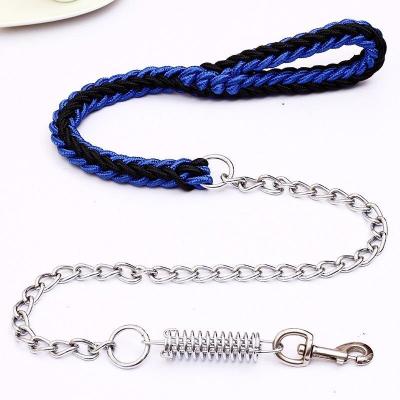 China Durable Nylon Braided Dog Leash Rope Collar Thoughtful Dog Lead For Large Dog for sale