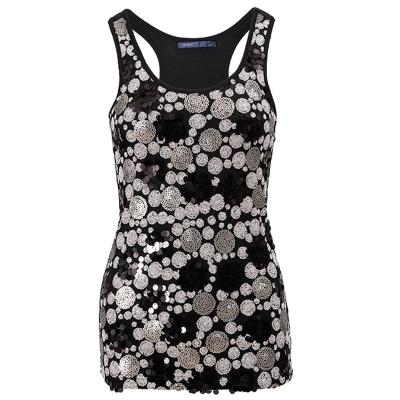 China New QUICK DRY summer ladies cropped elegant sequin women's sleeveless vest slim fit stylish tops for sale